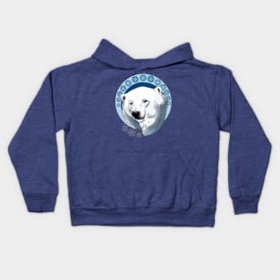 Polar Bear Snowflakes Kids Hoodie